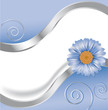Vektor: Blaue Blüte mit Wellen und Spiralen Blaue Blüte mit Wellen und Spiralen