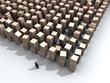 businessman before warehouse