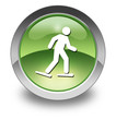 Green Glossy Pictogram "Snowshoeing"