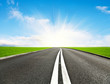 Asphalt road and blue sky