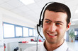 Happy phone operator