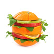 Fruit sandwich isolated on white background