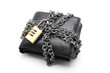 black leather wallet with numeric pad lock