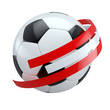 Fußball mit österreichischen Nationalfarben