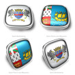 3d Saint Barthelemy and Saint Pierre Miquelon flag button 3d Saint Barthelemy and Saint Pierre Miquelon flag button