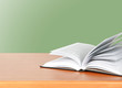 Open book on desk