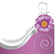 Vektor: Violette Blüte mit Welle und Spirale Violette Blüte mit Welle und Spirale