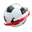 Fußball mit polnischen Nationalfarben