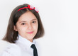 The schoolgirl in a uniform