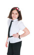 The schoolgirl in a uniform