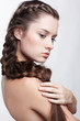 Foto: girl with creative hair-do girl with creative hair-do