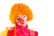 girl clown in colorful costume