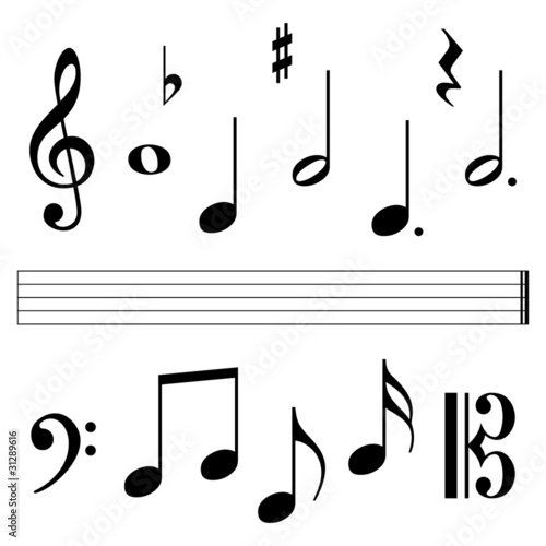 Vector: music notation elements music notation elements