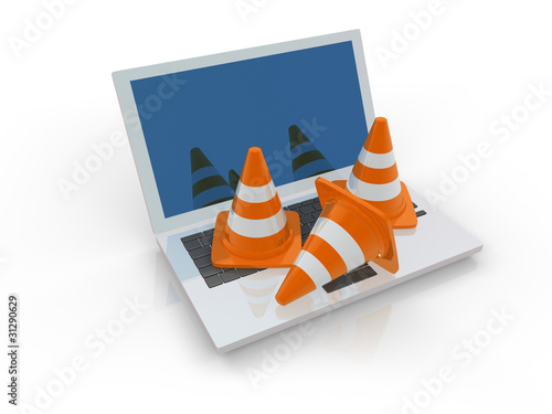 Illustration: Website under construction concept with webserver and database. Website under construction concept with webserver and database.