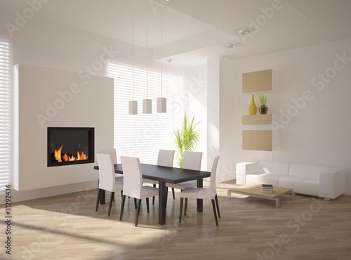 Illustration: white modern room white modern room