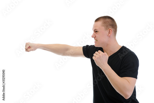 Photo: Angry man punched Angry man punched