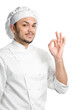 positive chef with ok sign isolated