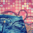 Background with blue jeans