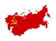 Russia flag on map