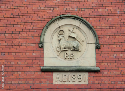 Photo: Preston city emblem on the brick wall (UK) Preston city emblem on the brick wall (UK)