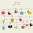Background with stylish doodle colorful hearts Background with stylish doodle colorful hearts