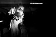 worker weld metal in factory and sparks