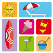 summer icons set