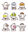 set of male avatars - good moods