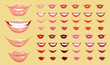 set of color vector lips set of color vector lips
