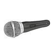 illustration of silver microphone isolated on white illustration of silver microphone isolated on white