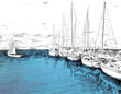 Photo en ligne au meilleur prix Sailing yachts and boat illustration