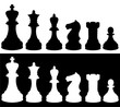 silhouette of chess pieces - vector