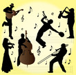 silhouette of jazz musician - vector
