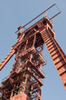 Detail of the pit head winding gear at former coal mine in Freym Detail of the pit head winding gear at former coal mine in Freym