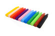 Colored wax crayons on isolated