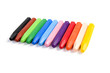 Colored wax crayons on isolated