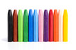 Colored wax crayons on isolated