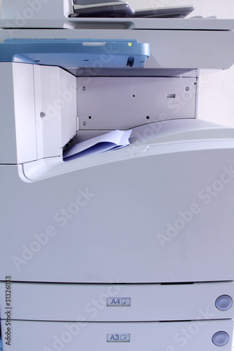 Photo: A Copy scanning in photocopier. A Copy scanning in photocopier.