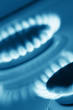 Two burners of cooker (blue toned)
