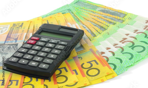 Photo: calculator with money calculator with money