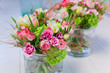 bouquet standing on a white flor