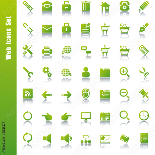 Vector: Web green icons set Web green icons set