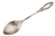 Tarnished silver dessert spoon isolated