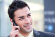 businessman listening at phone