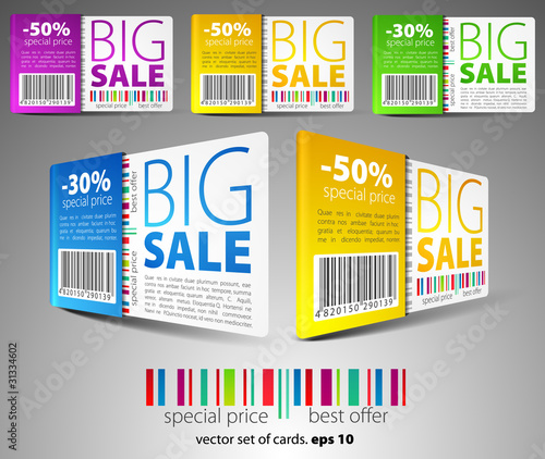 Vector: color vector sale cards color vector sale cards