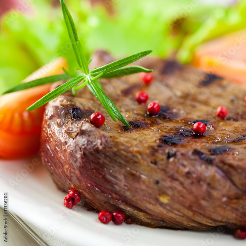 Photo: Gourmet grilled steak closeup Gourmet grilled steak closeup