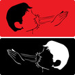 Woman hand slapping man on the face vector illustration
