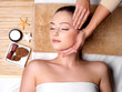 Pamering and massage for face of woman