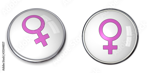 Illustration: Button Pink Female Symbol Button Pink Female Symbol