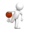Basketball player isolatedon white background